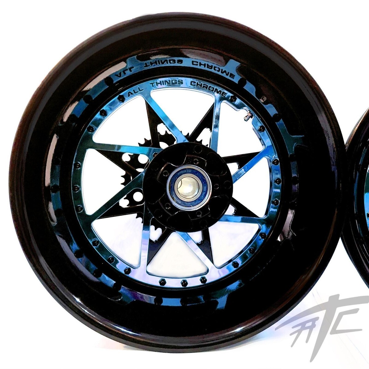 360 FAT TIRE KIT BLACK & BLUE SWITCHBACK CHROME ARM 06-11