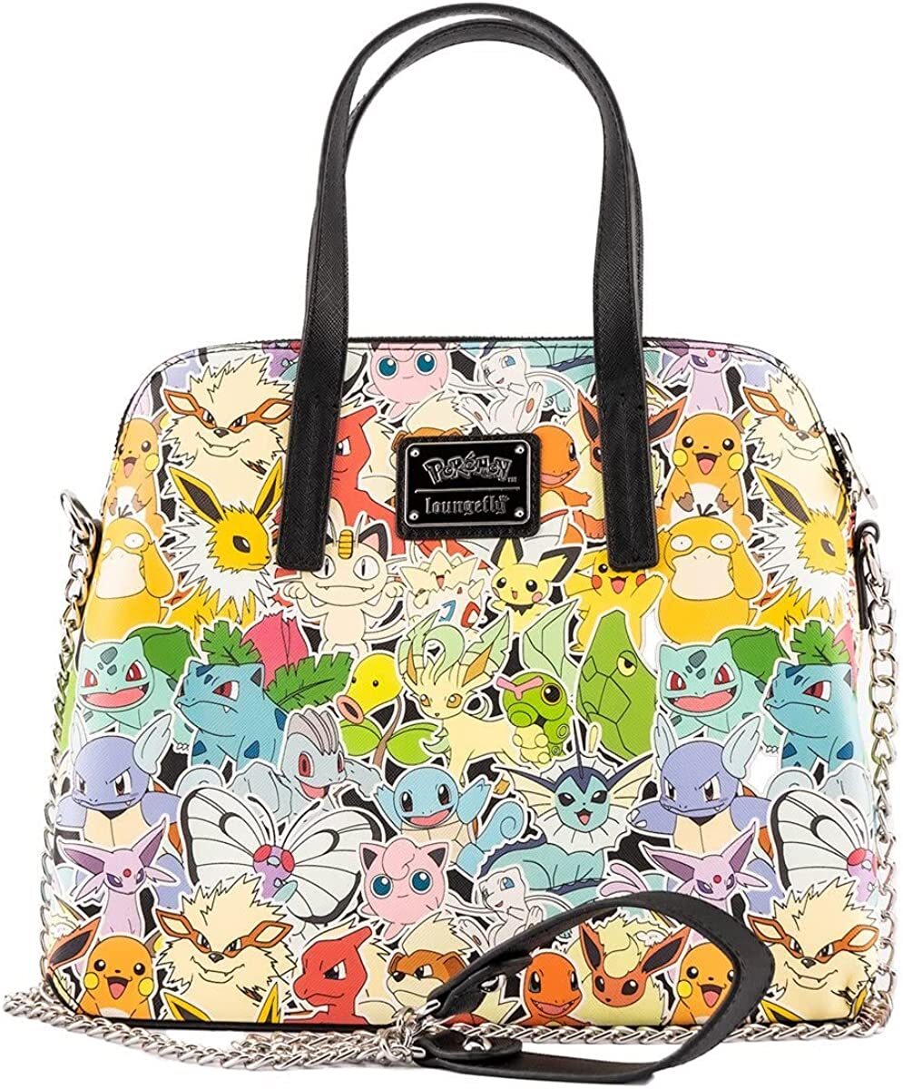 LOUNGEFLY POKEMON RAINBOW OMBRE CROSSBODY PURSE with STRAP