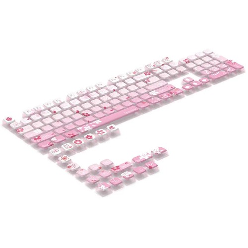 Pink Sakura Trandslucent PBT Keycaps set SAX for Cherry MX Mechanical Keyboards - Picture 2 of 9