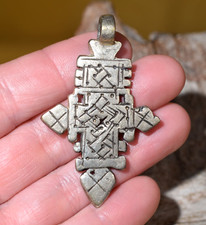 Handmade Ethiopian Coptic Orthodox Christian Metal Cross Pendant Ethiopia Africa