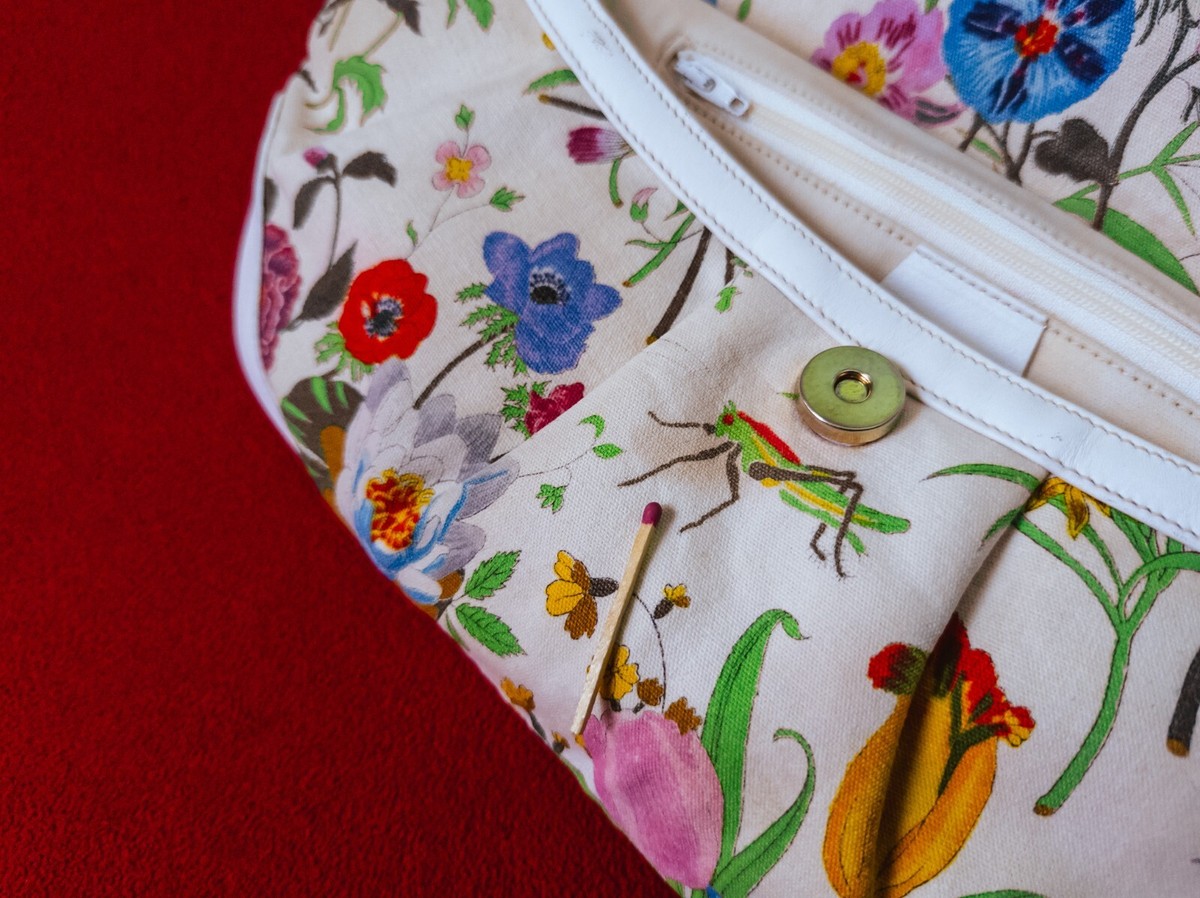 グッチ レザー ウィッカー フラワー バッグ 524830 GUCCI - グッチ フラワー 花 かごバッグ ハンドバッグ 524830