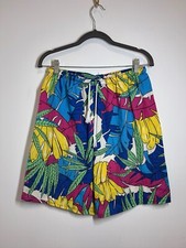 Vintage Men s Floral Tropical Shorts Size Large 90s Summer Beach Swim Festival