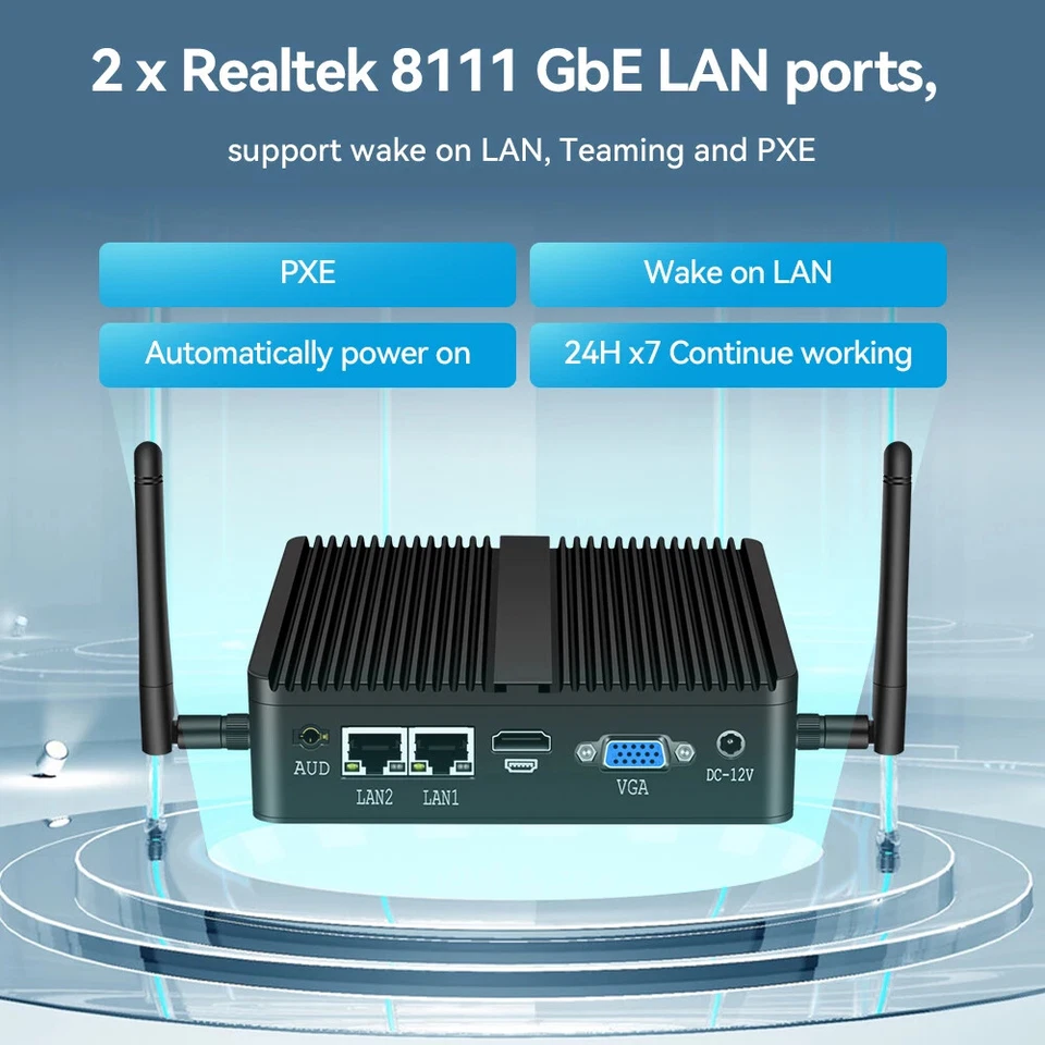 Mini PC Intel Core i5-5200U i3-5005U Dual GbE LAN 2x RS-232 Serial Ports Fanless - Image 4 of 4