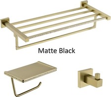 Heavy-Duty Black Bathroom Hardware Accessories Set Bath Towel Rack/Bar Hand Towe