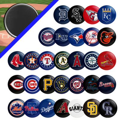 MLB Team Logo Magnet, CHOOSE YOUR TEAM - 2.25'' Baseball Fan/Locker - Great Gift