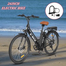750W Ebike 26" 36V Electric Bike Bicycle 25Mph CommuterTire Mountain Bikes Black