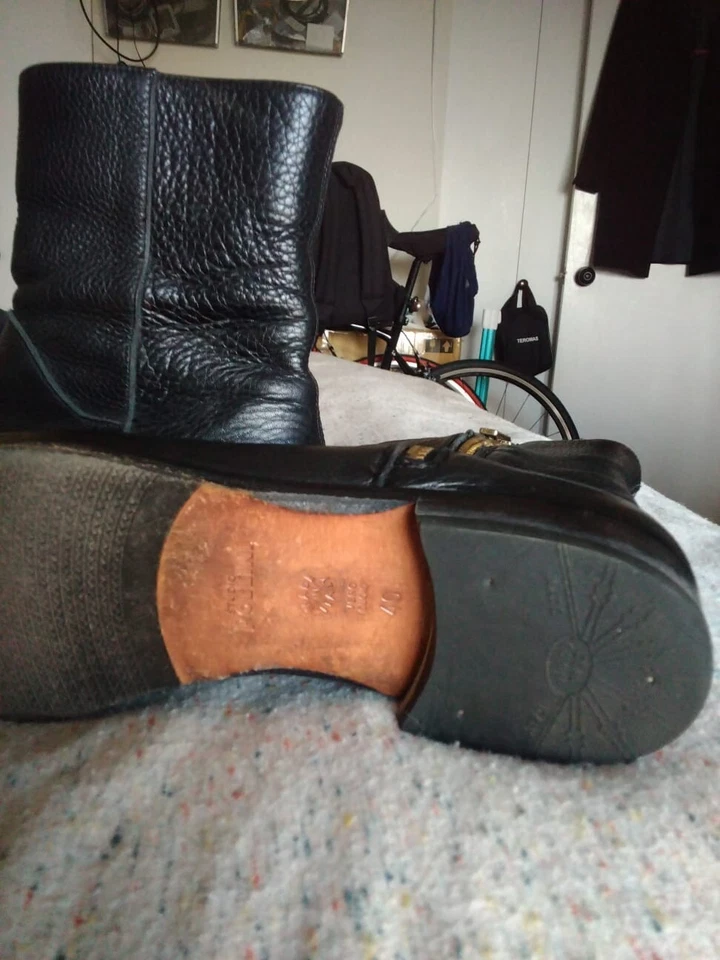 POLLINI (P) ~ Botas de cuero negras para mujer EU 41 / US 10 Hechas en Italia Foto 4 de 4