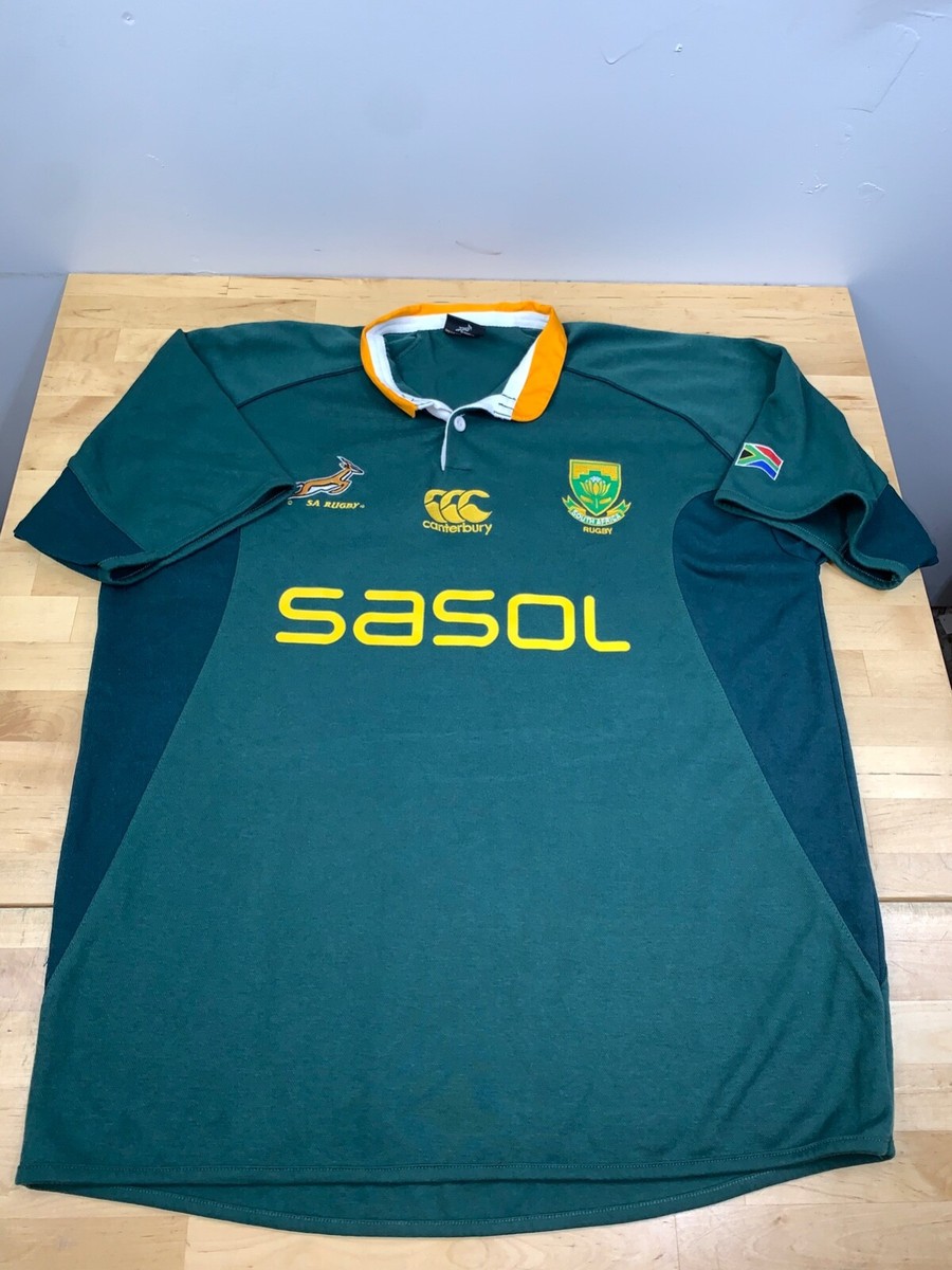 South Africa SA Rugby Sasol Canterbury Jersey Shirt Green Mens L