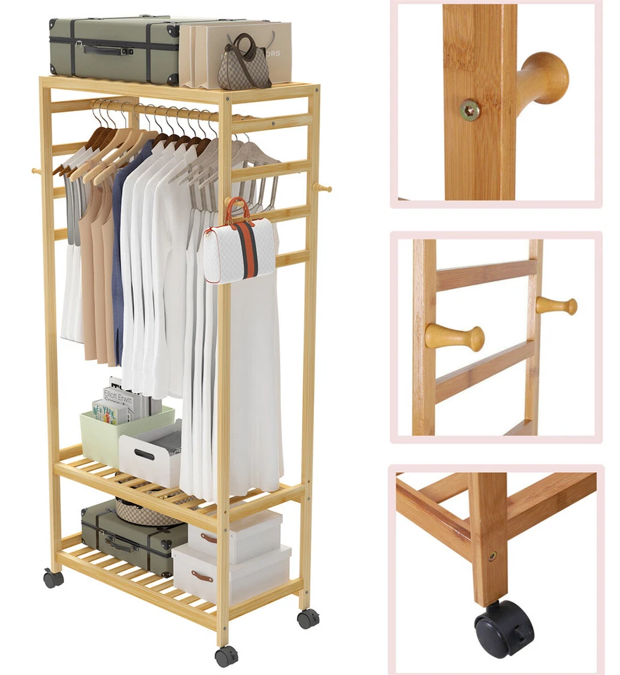 Schwerlast Kleiderständer Garderobenständer auf Rollen Groß Lagerregal Garderobe