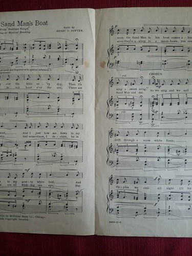 VINTAGE 1923 "IN THE SAND MAN'S BOAT" SHEET MUSIC - Picture 3 of 6