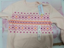    Cat  Jack Pullover Peach with Design Color Sweater Size M