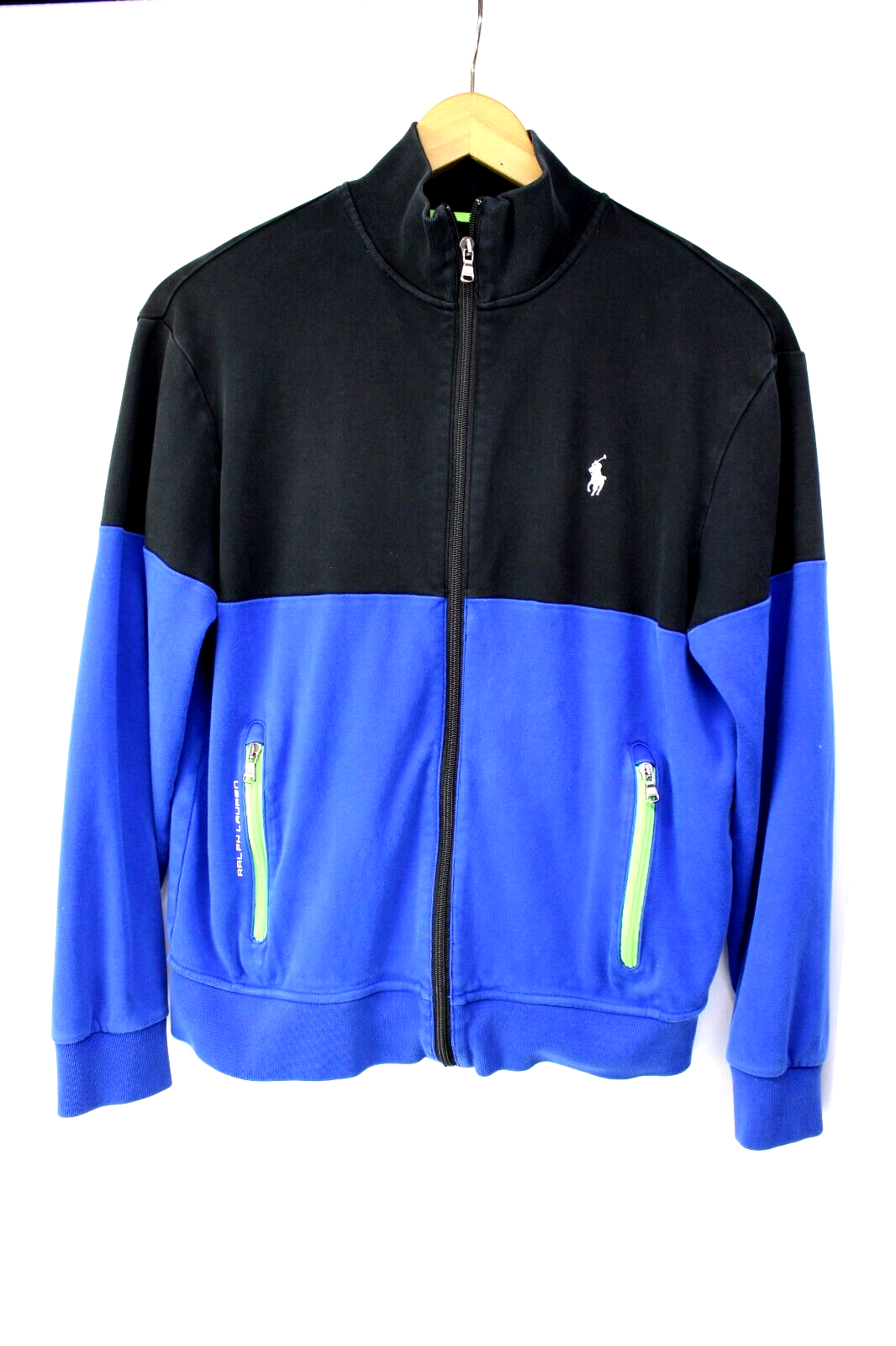 Polo Jacket Ralph Lauren da Uomo Nero Blu Medium Performance Zip Up Track Pony