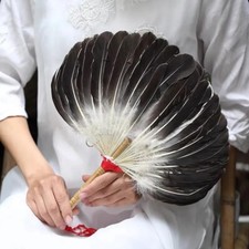 Peacock Feather Fan Kids Feather Handle Fan Handheld Fan Party Cosplay Handcraft