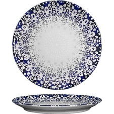 Saturnia Piatto piano frutta fondo pizza e vassoi in porcellana Alchimia blu