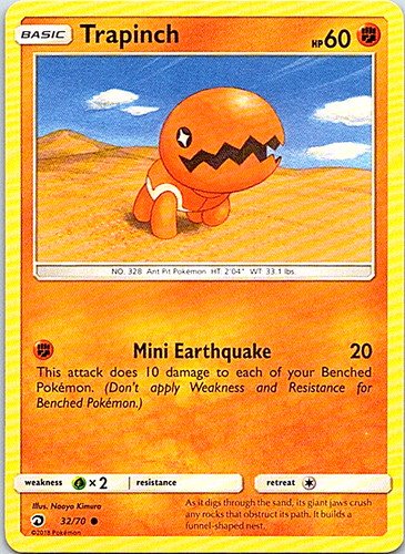 Trapinch 32/70 NM - Dragon Majesty Pokemon Card - Naoyo Kimura Art