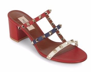 valentino rockstud block heel cage sandal