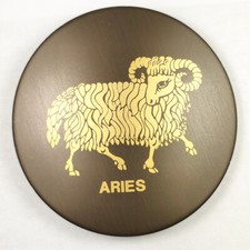 70s Horoscope Astrology Aries Ram Goat Sheep Hippie Belt Buckle