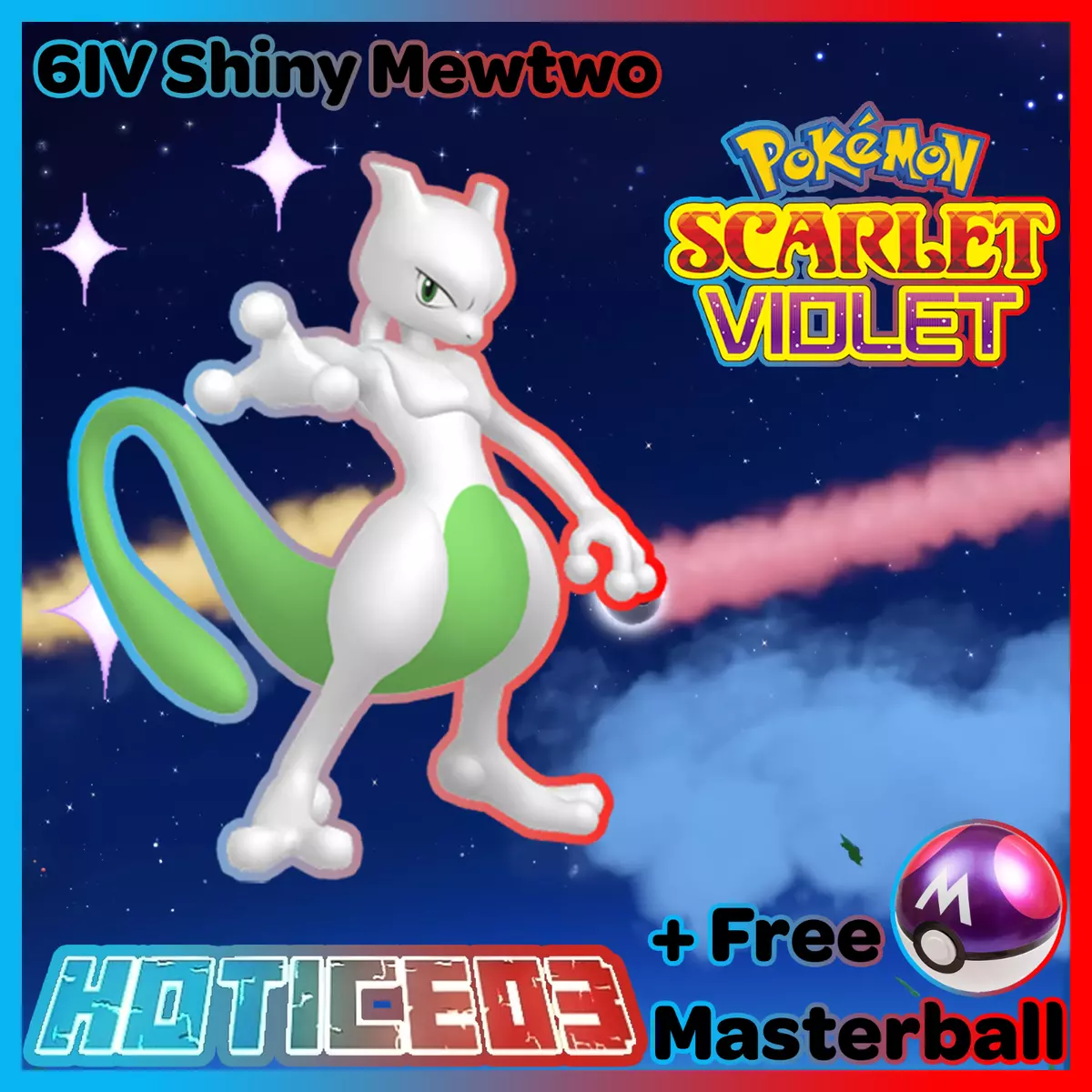 Pokémon Scarlet and Violet ✨SHINY✨ Mewtwo W/ Best 6IV + Customizable