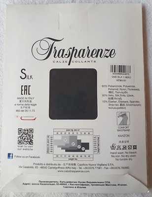 Collants Noirs Trasparenze Taille 1 - Soie, Doux Et élégants, Neufs Avec étiquette