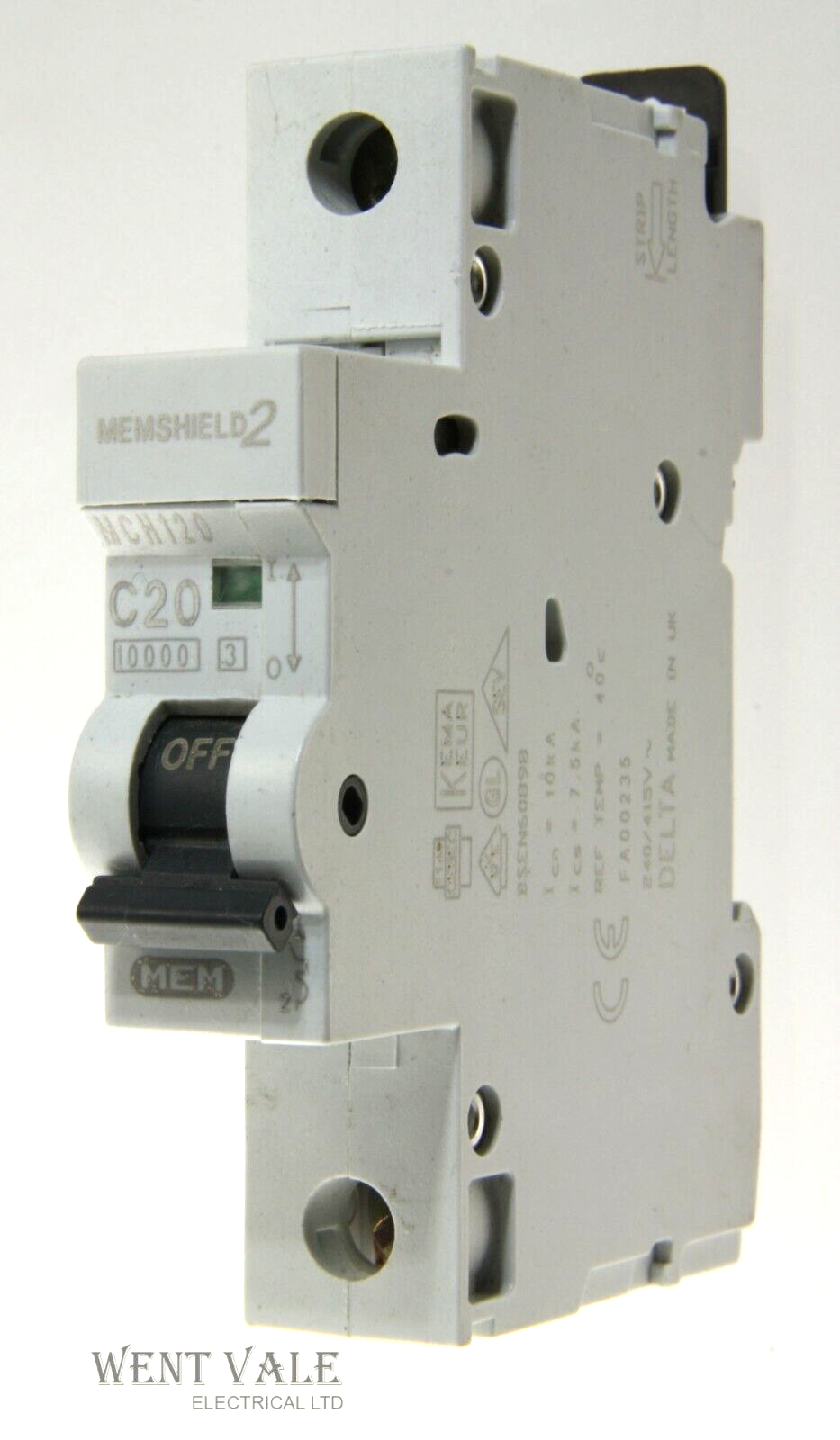MEM Memshield 2 - MCH120 - 20a Type C Single Pole MCB Unused
