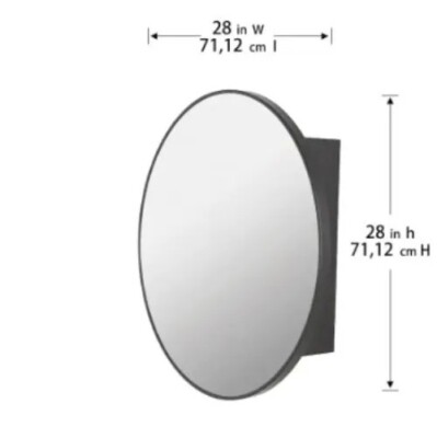 Home Decorators Collection 28-inch 28-inch Round Metal Frame Medicine ...