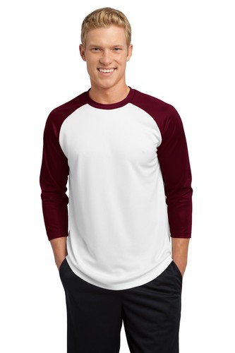 Sport-Tek Mens 3/4 Sleeve PosiCharge Baseball Crew Neck T-Shirt ST205 - Picture 6 of 10