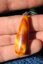 Natural Baltic amber 3 g white red pendant charm amulet key fob gemstone