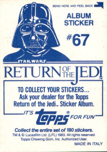 Star Wars ROTJ Trading Card Sticker Album Complete Your Set You Pick 1983 Topps - Bild 135 von 355