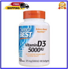 Doctor's Best Vitamin D3 5000IU, Non-GMO, Gluten  Soy Free, Regulates Immune Fu