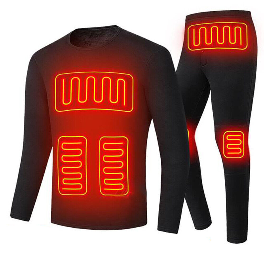 SAOLA Pigiama Termico Invernale Lungo USB Elettrico Riscaldato Intimo Uomo Donna Set Johns