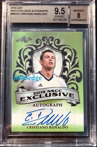 2019 LEAF NSCC EXCLUSIVE AUTO: CRISTIANO RONALDO #1/1 AUTOGRAPH BGS 9.5 GEM MINT - Bild 1 von 2