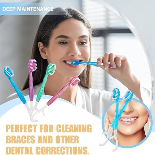 5 in 1 Mini Toothbrush & Floss & Tongue Scraper & Toothpick Set - Picture 2 of 21