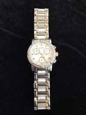 Bulova Two Tone Chronograph Ladies Watch with Diamond Bezel 98R98