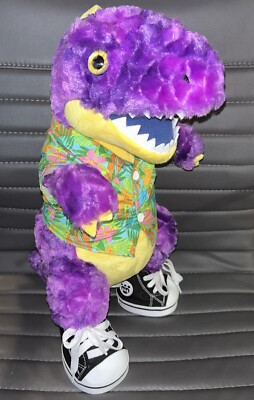 Rare Exclusive Build-A-Bear Purple T-Rex Dinosaur Plush Toy Build-A
