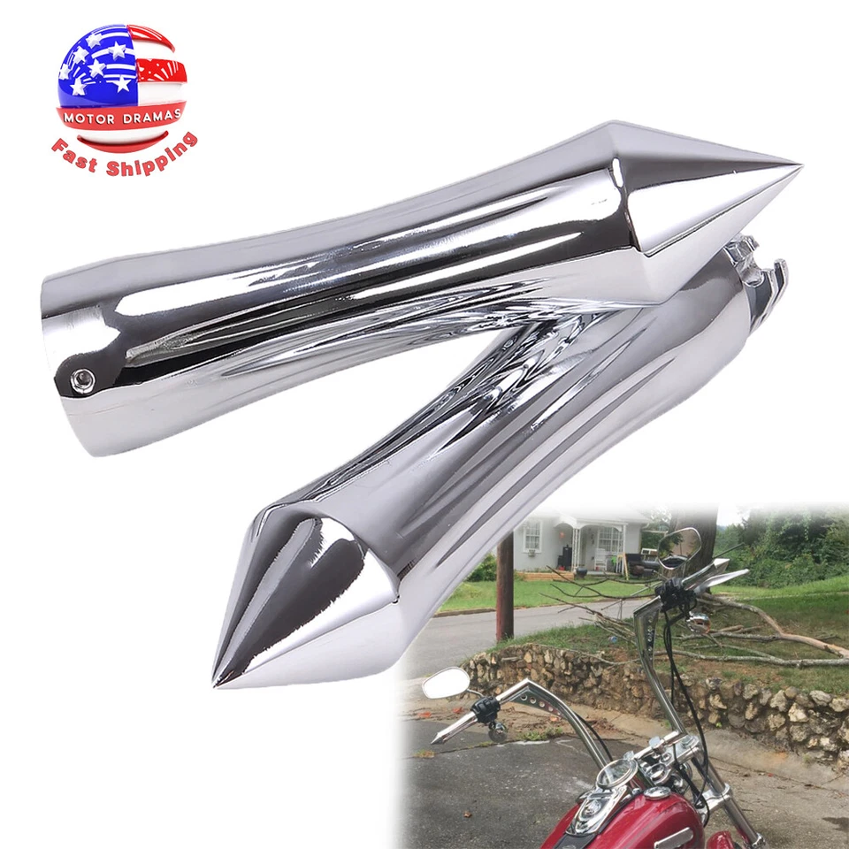 1" Billet Spike Hand Grips Handlebar For Harley Touring Sportster Dyna Softail - Image 2 of 4