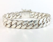 9" 78g HEAVY CHUNKY BIKER CUBAN CURB CHAIN 925 STERLING SILVER MENS BRACELET