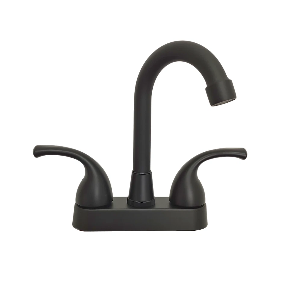 Матовый кран для раковины жилого автофургона Nicke с двойной ручкой пластик + нержавеющая труба - Изображение 3 из 4