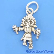 Native American Broadface Kachina Dancer 3D 925 Solid Sterling Silver Charm