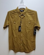 EZEKIEL HAMMER Men's S/S Woven Shirt - GLDB - Medium - NWT