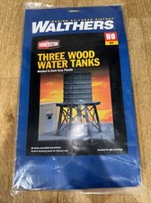 Walthers 933-3507 Wooden Water Tank 3-Pack Kit HO Scale Train New