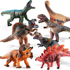 TEMI 7 Piece Jumbo Dinosaur Toys for Kids 3-5, Large Soft Toys for Dinosaur Love