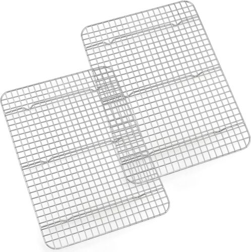 Cooling Rack Set of 2, 1/2 Sheet Baking Racks for Oven Cooking Roasting Grilling