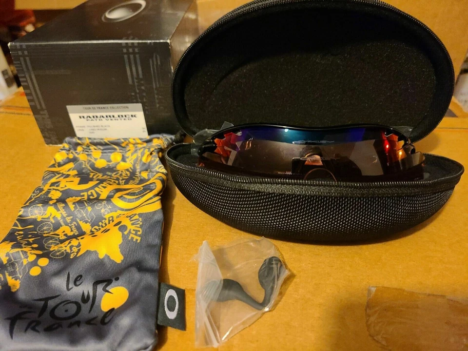 NUEVO OAKLEY TourDe France Radarlock Path Pulido Negro Rojo Iridio G40 OO9181-18 Foto 3 de 4