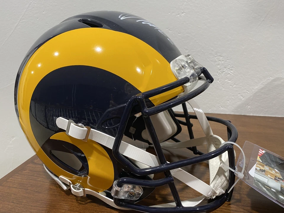 Casco de tamaño completo firmado autografiado por Marcus Peters #22 LA Rams certificado de autenticidad Foto 4 de 4