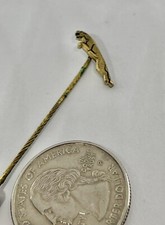 Vintage Mid Century Jaguar Luxury Car Logo Brass Stick Pin