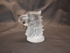 Vintage French Frosted Glass American Eagle Head Hood Ornament Paperweight Vintage French Frosted Glass American Eagle Head Hood Ornament Paperweight