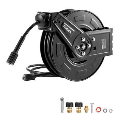 #ad Pressure Washer Hose Reel 60ft Retractable Wall Mount Heavy Duty Steel 4000 PSI $104.00