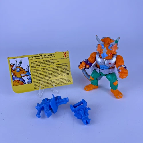 Triceraton 100% Complete Teenage Mutant Ninja Turtle TMNT Playmates 1990 Vintage