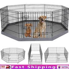 Durable Foldable Pet Playpen W/ Water-Resistant Floor Mat Indoor Outdoor Use