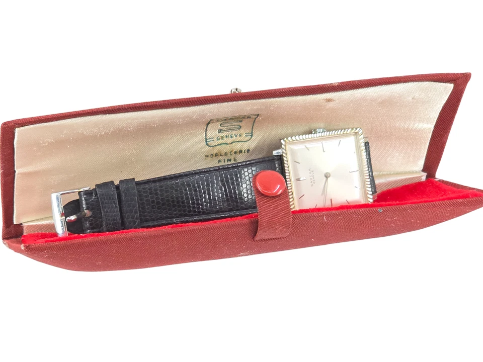 RARO RELOJ MECÁNICO SARCAR GENEVE AÑOS 50 PARA HOMBRE con FUNDA ORIGINAL * FUNCIONANDO Foto 4 de 4